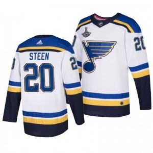 Blues 2019 Stanley Cup Champions White Adidas Authentic Alexander Steen Jersey - Sale