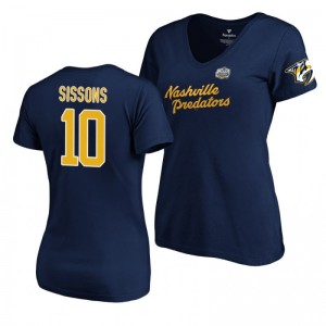 Nashville Predators Colton Sissons Navy 2020 Winter Classic Women's T-Shirt - Sale