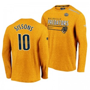 Nashville Predators Colton Sissons Yellow 2020 Winter Classic Men's Long Sleeve T-Shirt - Sale