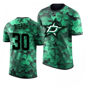 Stars Ben Bishop St. Patrick's Day Green Lucky Shamrock Adidas T-shirt - Sale
