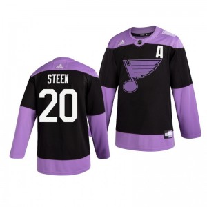 Alexander Steen Blues Black Hockey Fights Cancer Practice Jersey - Sale