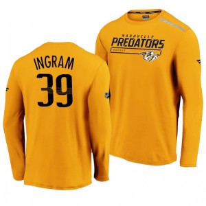 Predators Connor Ingram 2020 Authentic Pro Clutch Long Sleeve Yellow T-Shirt - Sale