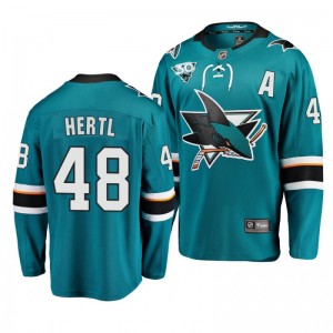 Sharks Tomas Hertl 2021 Reverse Retro Teal 30th Anniversary Home Jersey - Sale