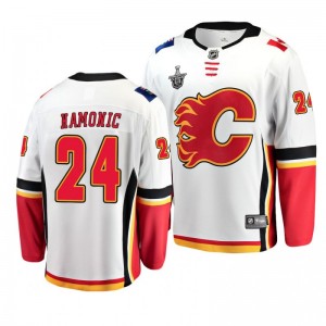 Flames Travis Hamonic 2019 Stanley Cup Playoffs Away Player Jersey White - Sale