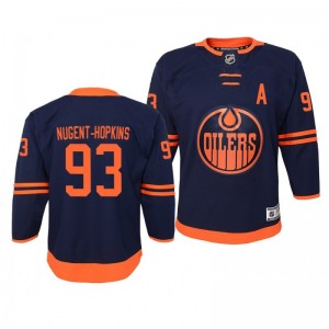 Ryan Nugent-Hopkins Edmonton Oilers 2019-20 Premier Navy Alternate Jersey - Youth - Sale