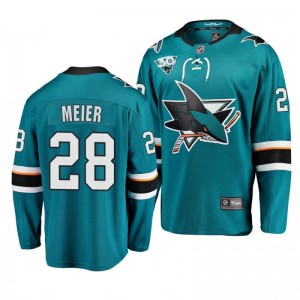 Sharks Timo Meier 2021 Reverse Retro Teal 30th Anniversary Home Jersey - Sale
