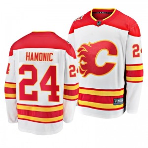 Travis Hamonic Flames White 2019-20 Heritage Breakaway Player Jersey - Sale