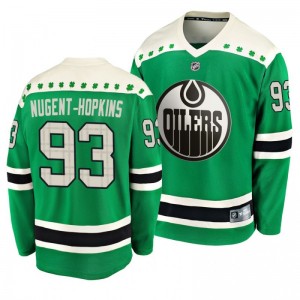 Oilers Ryan Nugent-Hopkins 2020 St. Patrick's Day Replica Player Green Jersey - Sale