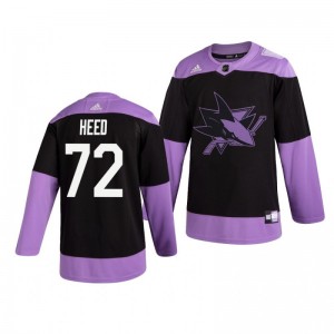 Tim Heed Sharks Black Hockey Fights Cancer Practice Jersey - Sale