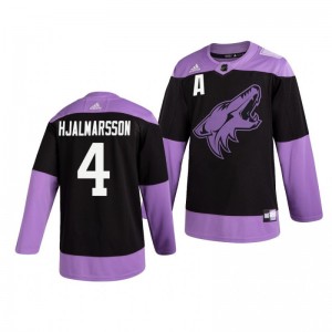 Niklas Hjalmarsson Coyotes Black Hockey Fights Cancer Practice Jersey - Sale
