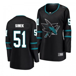 Radim Simek San Jose Sharks Black Breakaway Player Fanatics Branded Alternate Women's Jersey - Sale