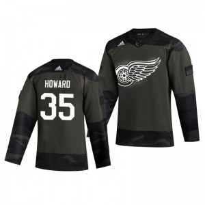 Jimmy Howard 2019 Veterans Day Red Wings Practice Authentic Jersey - Sale