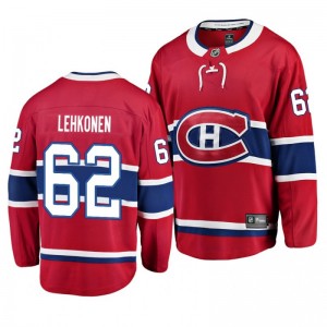 Canadiens Artturi Lehkonen Home Breakaway Player Red Youth Jersey - Sale