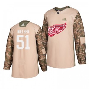 Red Wings Frans Nielsen Veterans Day Practice Adidas Camo Jersey - Sale