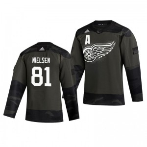 Frans Nielsen 2019 Veterans Day Red Wings Practice Authentic Jersey - Sale