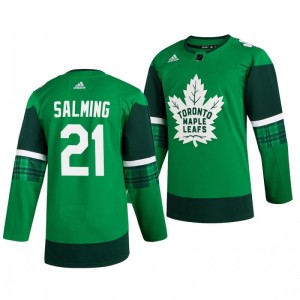 Maple Leafs Borje Salming 2020 St. Patrick's Day Authentic Player Green Jersey - Sale