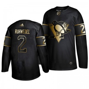 Chad Ruhwedel Penguins Golden Edition  Authentic Adidas Jersey Black - Sale