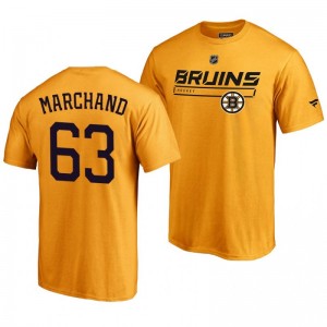 Boston Bruins Brad Marchand Gold Rinkside Collection Prime Authentic Pro T-shirt - Sale