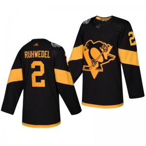 Penguins Men's Chad Ruhwedel 2019 NHL Stadium Series Coors Light Authentic Black Jersey - Sale