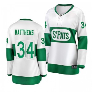 Toronto Maple Leafs Auston Matthews Women's White St. Pats Premier Breakaway Player Jersey - Sale