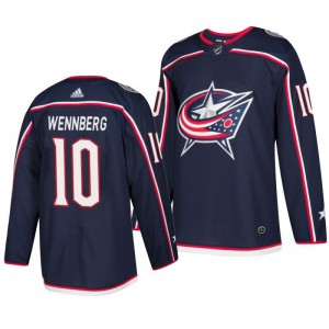 Blue Jackets Alexander Wennberg Navy Home Adidas Authentic Jersey - Sale