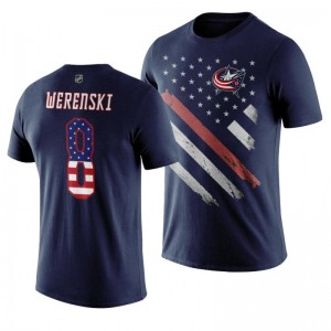 Zach Werenski Blue Jackets Navy Independence Day T-Shirt - Sale