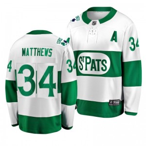 Maple Leafs Auston Matthews Toronto St. Patricks Leafs Forever Throwback Green Jersey - Sale