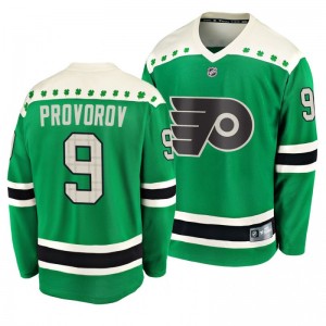 Flyers Ivan Provorov 2020 St. Patrick's Day Replica Player Green Jersey - Sale