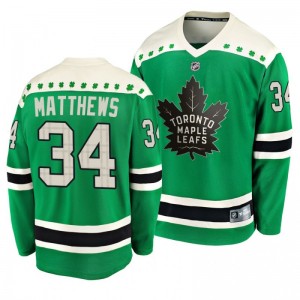 Maple Leafs Auston Matthews 2020 St. Patrick's Day Replica Player Green Jersey - Sale