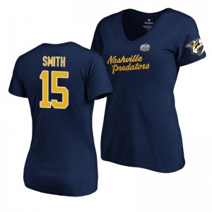 Nashville Predators Craig Smith Navy 2020 Winter Classic Women's T-Shirt - Sale