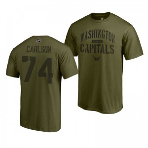 John Carlson Capitals Khaki Camo Collection Jungle T-Shirt - Sale