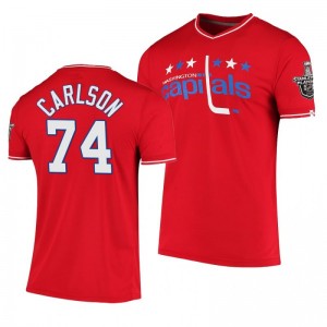 2020 NHL Playoffs True Classics Capitals John Carlson Red T-Shirt - Sale