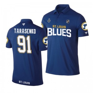 Blues 2019 Stanley Cup Final Name & Number Blue Vladimir Tarasenko Polo Shirt - Sale
