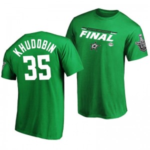 Stars Anton Khudobin Green 2020 Stanley Cup Playoffs Western Conference Final  Overdrive T-Shirt - Sale