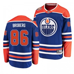 Oilers Philip Broberg Breakaway Player Royal Alternate Jersey - Sale