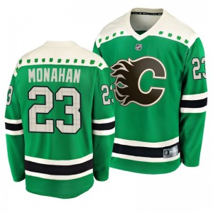 Flames Sean Monahan 2020 St. Patrick's Day Replica Player Green Jersey - Sale