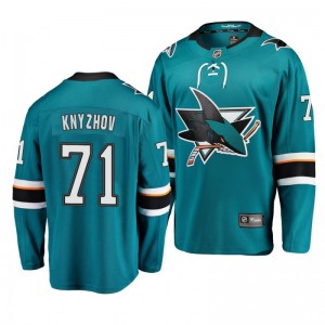 Sharks Nikolai Knyzhov #71 Teal 2019 Rookie Tournament Home Jersey - Sale