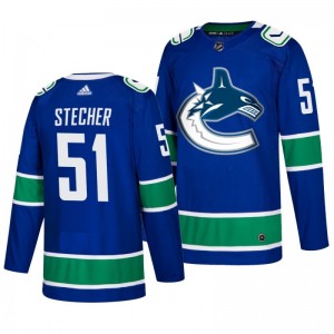 Troy Stecher Canucks Authentic adidas Home Blue Jersey - Sale