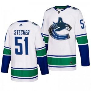 Troy Stecher Canucks Authentic adidas Away White Jersey - Sale