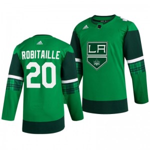 Kings Luc Robitaille 2020 St. Patrick's Day Authentic Player Green Jersey - Sale