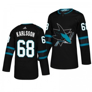 Melker Karlsson Sharks Third Adizero Authentic Pro Alternate Black Jersey - Sale
