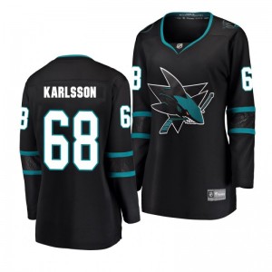 Melker Karlsson San Jose Sharks Black Breakaway Player Fanatics Branded Alternate Women's Jersey - Sale