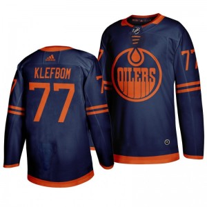 Oilers Oscar Klefbom 2019-20 Alternate Third Authentic Jersey - Blue - Sale