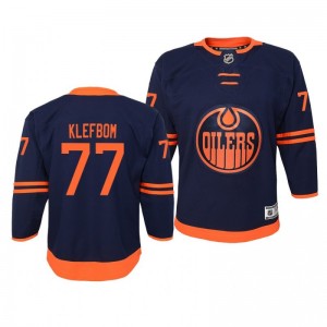 Oscar Klefbom Edmonton Oilers 2019-20 Premier Navy Alternate Jersey - Youth - Sale
