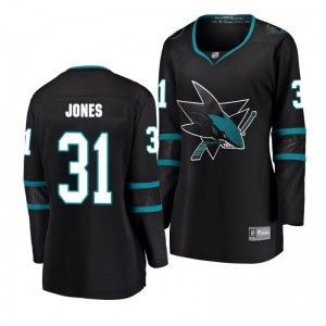 Martin Jones San Jose Sharks Black Breakaway Player Fanatics Branded Alternate Women's Jersey - Sale