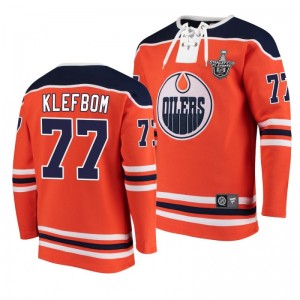 2020 Stanley Cup Playoffs Oilers Oscar Klefbom Jersey Hoodie Orange - Sale