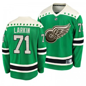 Red Wings Dylan Larkin 2020 St. Patrick's Day Replica Player Green Jersey - Sale