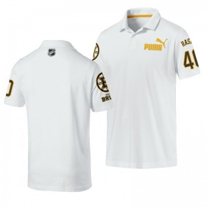 Tuukka Rask Bruins Name and Number Essentials White Polo Shirt - Sale