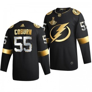 Braydon Coburn Lightning 2020 Stanley Cup Champions Jersey Black Authentic Golden Limited - Sale