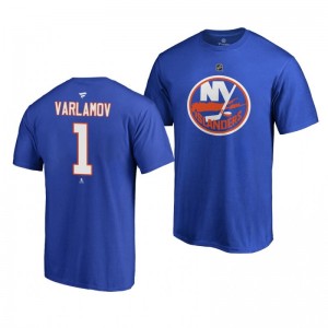 Semyon Varlamov Islanders Royal Authentic Stack T-Shirt - Sale